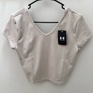 Under Armour Women's Short Sleeve V-Neck Top - Beige